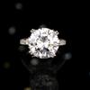 Anillo de Botón de Celebridad de Plata Esterlina S925 Yinyuanmei para Mujer Patrón Floral de Cuatro Garras Lujo Accesible Lujo Nicho Joyería