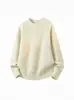 Suéter de Punto para Hombre 2026 Nuevo Otoño Marca de Tendencia Retro Japonés Color Sólido Texturizado Peso Pesado Cuello Redondo
