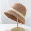 Novo chapéu de malha com blocos de cor para outono para mulheres, elegante e versátil, chapéu bucket simples, estiloso e moderno, chapéu de pescador com proteção solar