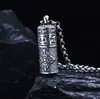 Colar com pingente em prata de lei S925 para homens e mulheres estilo retrô seis palavras mantra Buda estilo ligação caixa gawu pingente atacado