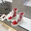 Botas Totalmente Transparentes Novas de 2025 com Solado Grosso de Cristal Cadarço Botas Curtas Moda Exportação Tamanho Grande Sapatos Tendência Transfronteiriços