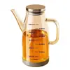 Olla de aceite de vidrio transparente para el hogar, vidrio de borosilicato alto engrosado, olla de aceite con pico anti-goteo, botella de aceite para salsa de soja, vinagre y condimentos