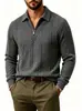 Chaqueta de jacquard con solapa estilo europeo transfronterizo para hombre, suéter de punto casual de manga larga, sudadera con cremallera y estampado de jacquard para hombre