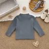 Camiseta base para bebé de algodón puro, Clase A, para niños y niñas, capa interior de punto, cálida, color liso, suéter suave para niños, hecho a medida