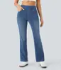 Jeans Rectos de Cintura Alta Lavado Bigotes de Gato, Pantalones Largos Holgados Ajustados Elásticos en Cuatro Direcciones, Jeans Europeos y Americanos para Mujer de Venta Transfronteriza