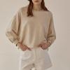 Bargain de liquidaciónSudadera holgada corta de manga de farol con retazos de algodón puro, top informal tipo jersey de estilo francés para mujer
