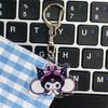 Llavero acrílico de estilo oscuro Kuromi Merleti Niche con forma de corazón femenino de Sanrio, accesorios para pareja