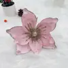 Flor de Gardênia Artificial 20cm Flor de Natal Tecido de Alta Qualidade com Pó de Glitter Flor de Magnólia Artificial Decoração de Natal