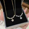 Collar de estrella de circón ultrabrillante estilo ins coreano, cadena de clavícula de nicho de lujo ligero de alta gama, accesorio femenino moderno y versátil