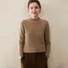 Tejidos 100% Cachemir Puro para Mujer, Suéter de Cuello Alto Medio, Tejido Holgado, Ropa Interior de Otoño e Invierno, Ropa Exterior, Prendas Base de Punto