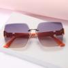 TY7710H Corea del Sur Gafas de Sol Negras Cuadradas de Marco Grande para Mujer Aspecto Sencillo Adelgazantes Retro Retro Sesión de Fotos Callejera Protección UV