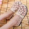 2024 Verano Nuevo Zapatos Transpirables de Suela Blanda Popular Encaje Versátil Zapatos de Mujer Cómodos de Suela Plana Casual Malla Fina