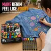 Marcadores de tela de 48 colores para ropa de mezclilla, pintura en tela, manualidades DIY, resistentes al agua, arte textil y graffiti