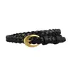 Cinto de Cintura Versátil em Tricô Cable Feminino Estilo Retrô Literário Boêmio Decorativo para Saia Calça Couro Sem Furos Feminino