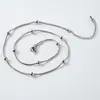Cadena de Serpiente de Acero Inoxidable con Separadores de Bola 3.0 de Espaciado Cadena de Serpiente Dura de Acero de Titanio Collar DIY Cadena Lisa de Lujo Ligero para Mujer