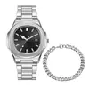 Reloj de pulsera con calendario cuadrado clásico de moda transfronteriza, tendencia al por mayor, reloj de pulsera deportivo de acero, negocio de relojes, explosiones transfronterizas