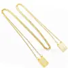 Cuadrado de Patrón Vertical Marca. Acero Inoxidable Moda Collar para Mujer Cadena de Clavícula Collar con Colgante de Moda Collar Guardián para Mujer