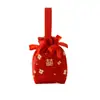 Saco de Presente para 26 Anos, Saco Vermelho para Doces de Casamento e Noivado, Embalagem de Presente, Saquinho Pequeno Requintado com Cordão