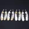 Joyería de plata de ley S925 al por mayor, moda, personalidad, retro japonés y coreano, plata tailandesa, cobre incrustado, plata lisa, colgante de pluma de moda para hombres y mujeres