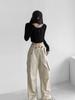 Venta al por mayor europea y americana 2023 pantalones casuales con cordón otoño nuevo cuatro colores multibolsillos overol danza jazz