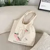E166 Ins Simples Grafite Pêssego Bolsa de Ombro Bolsa de Lona Bolsa de Compras Grande Capacidade Mochila Escolar para Estudante