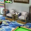 Mesa y Sillas de Negociación para Oficina, Juego Nórdico Casual de Mesa Redonda, Cabina para Hotel y Salón de Belleza, Sofá para Recepción de Negocios