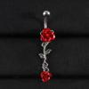 Joyería popular para piercing Joyería europea y americana no convencional Forma de serpiente Gotas de agua Circonita Anillo para el ombligo Uña para el ombligo roja Fábrica mayorista Venta directa