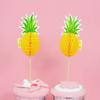 Palillo de fruta de papel desechable al por mayor, palillo de piña, palillo de flamenco, tarjeta de decoración para hornear pasteles, decoración de mesa de postres