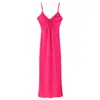 Venda Quente Transfronteiriça AliExpress Novo Produto Primavera 2026 Vestido Camisola de Cetim com Decote Vazado Moda Temperamento Longo