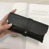 Estuche de cuero suave para gafas, moderno y portátil, nuevo embalaje, caja de regalo, estuche para gafas, moderna caja con correa.