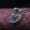 Pingente de Prata Esterlina S925 Pingente Dominador de Crânio de Dragão Masculino Design de Nicho Personalizado Criativo Tendência de Joias Retrô