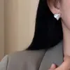 Pendientes Artísticos de Corazón con Textura Martillada a Mano, Aguja de Plata 925 para Mujer, Estilo Niche Exagerado, Elegantes, Versátiles, Pendientes Destacados