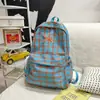 Mochila Escolar Xadrez Retrô Estilo Hong Kong Mochila para Meninas do Ensino Fundamental Mochila Versátil de Grande Capacidade Estilo Universitário para Mulheres