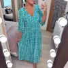 2026 Novo Tamanho Grande Super Fada Decote V Vestido Floral Vestido de Férias na Praia Vestido Longo Solto em Estoque