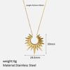 Colar de Sol de luxo leve europeu e americano design de nicho empilhado corrente de clavícula ins de aço inoxidável banhado a ouro 18K em estoque atacado
