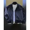 Chaqueta Retro Americana Transfronteriza para Hombres y Mujeres, Silueta Corta de Otoño, Cuello Alto, Chaqueta de Béisbol, Ropa de Trabajo, Cortavientos