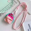 Bolsa de monedas con candado de llave colorida creativa, muñeca de dibujos animados, funda creativa linda y pequeña para teléfono con correa larga cruzada, universal