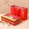 Caja Creativa de Pastel de Luna de Mediados de Otoño Estilo Nacional Caja de Pastel de Luna de 8 Granos Portátil Tapa Abatible Caja de Regalo para el Festival de Mediados de Otoño