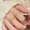Anillo Arcoíris para Mujer Diseño de Nicho Banda de Anillo Abierta Ajustable Accesorios Estilo Chica Dulce Fresca Picante Sensación de Alta Gama Anillo para el Dedo