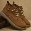 Zapatos de Cuero Ligeros con Cordones de Piel de Primera Capa para Hombre, Zapatos Casuales para Exteriores, Zapatos de Cuero de Moda con Suela Blanda para Hombre