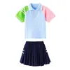 Uniformes de Verão para Jardim de Infância, Uniformes de Manga Curta Estilo Faculdade, Uniformes para Apresentação de 1º de Junho, Uniformes de Primeira Série, Uniformes Escolares