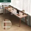 Mesa Dupla, Mesa Longa com Pés de Madeira Maciça, Mesa Estreita Contra a Janela e a Parede, Mesa de Escritório, Mesa para Computador, Mesa de Trabalho, Quarto de Casa