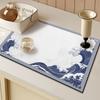 Adecuado para vajilla, mesa de comedor absorbente de secado rápido, tapete antideslizante, aislamiento térmico y a prueba de humedad, tapete para fregadero, elegante y moderno.