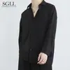 Camisa de Seda Hielo Holgada para Hombre, de Manga Larga, Primavera y Verano, de Alta Gama, Elegante, Casual para Hombre, Camisa Blanca, Moderna para Chicos