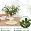 Ramas de olivo verdes artificiales con cuatro horquillas y frutos, perfectas para decoraciones de bodas, decoración del hogar, accesorios de fotografía y arreglos florales.