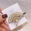 Clip de perla de celebridad de Internet, clip lateral de hada, horquilla de flequillo estilo Chanel pequeño, clip de pico de pato, horquilla de abanico de diamantes de imitación coreana