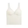 Estilo Hepburn primavera y verano liso color sólido sujetador con copa fija malla pura deseo capa base de hombro ancho body de una pieza banda elástica inalámbrica crop top