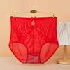 Lingerie de Renda Estilo Francês Luxo Leve Costura em Tela Nua Cintura Média Vazada Laço Joia Respirável Confortável para Mulheres