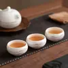 Taza de Té Kung Fu de Porcelana de Jade Dehua con Pintura a Tinta de Paisaje de Montaña para Uso en Casa, Taza Pequeña para Cata de Té, Taza de Té Individual