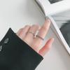 Anillo de plata de ley S925 estilo coreano para mujer, estilo vintage, con cuentas redondas antiguas, estilo ondulado y torcido.